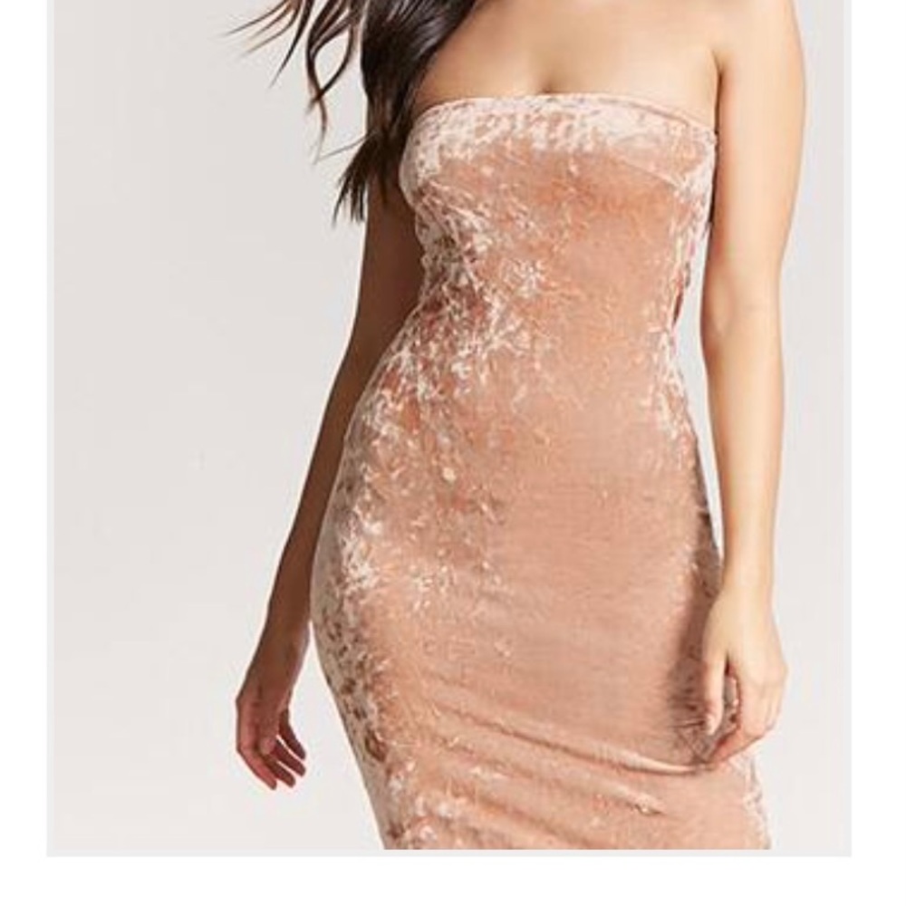 Suede Velvet Nude Dress